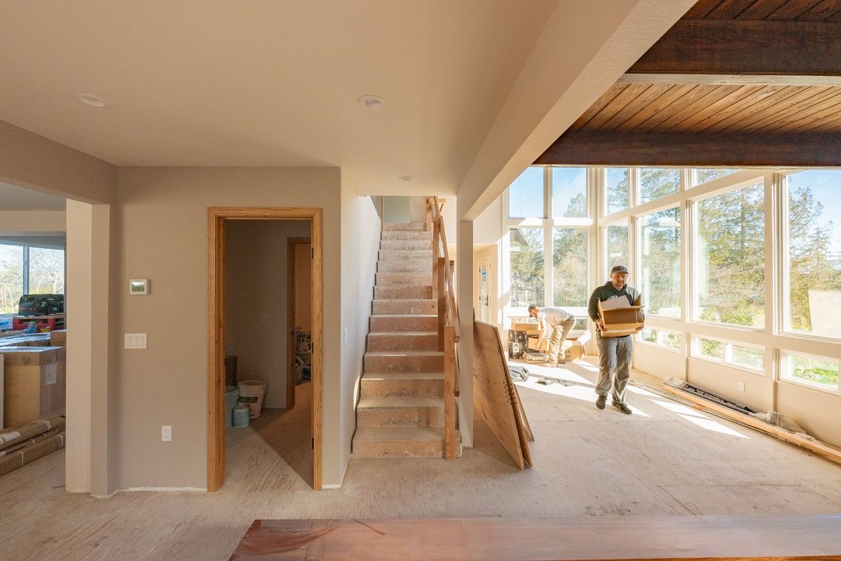 Poplar fire rebuild — framing and construction in progress
